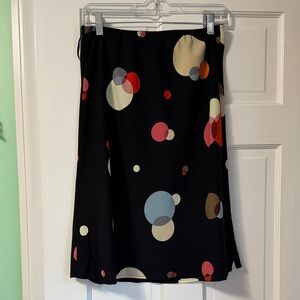 Stylish Black Polka Dot Knee-Length Skirt